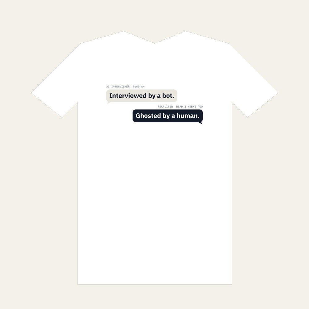 Interviewed By A Bot Tee in White, photo 1 of 1