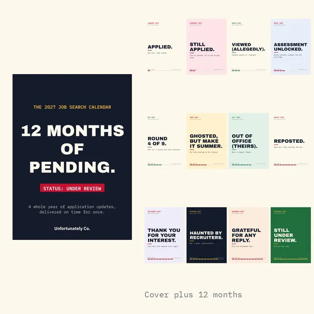 Show 12 Months Of Pending: The 2027 Job Search Calendar in Multi, photo 2 of 3